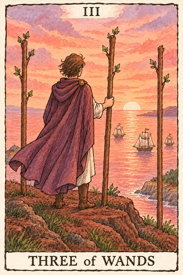 权杖三 · Three of Wands 权杖三 · Three of Wands