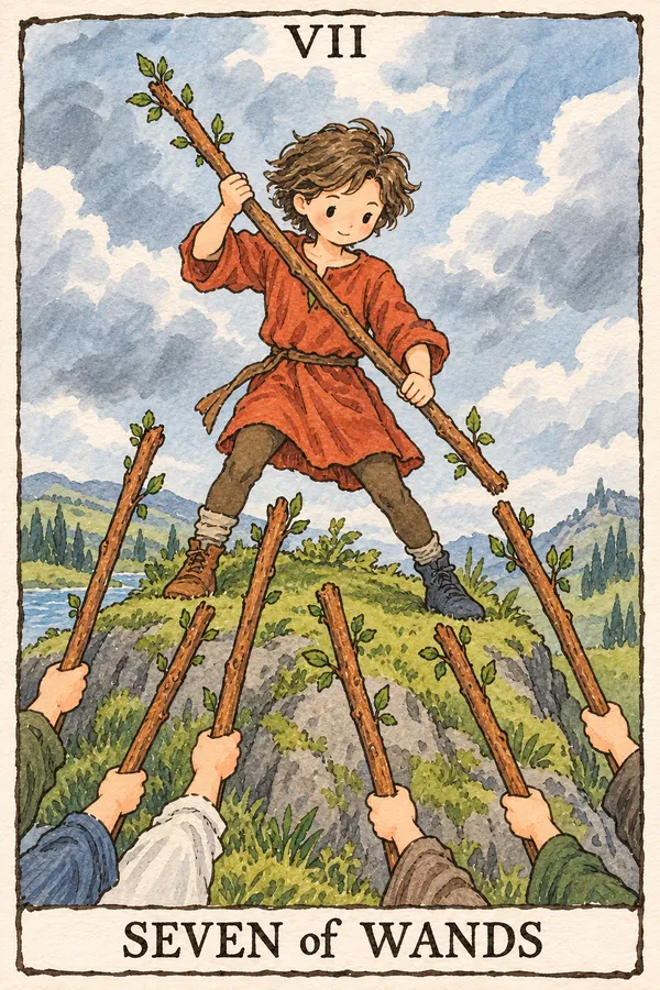 权杖七 · Seven of Wands 权杖七 · Seven of Wands